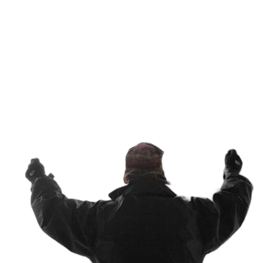 jacket, hat, staff, robot transparent PNG cut-out