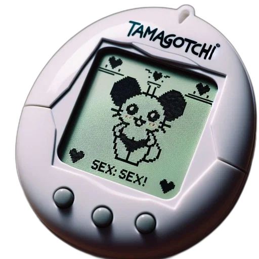 robot, vaporwave, cyberpunk, tamagotchi transparent PNG cut-out