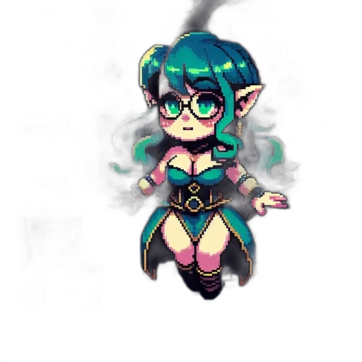 staff, pixel art, vaporwave, cyberpunk transparent PNG cut-out
