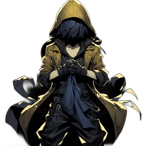 mask, jacket, weapon, staff transparent PNG cut-out
