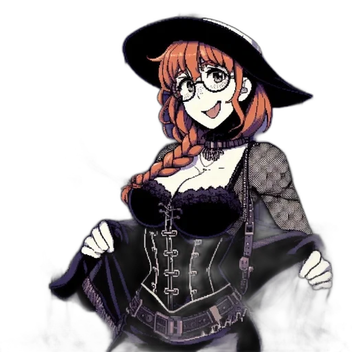 dress, hat, staff, fantasy art transparent PNG cut-out