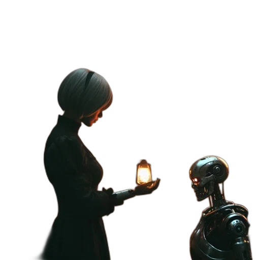 robot, dress, concept art, cyberpunk transparent PNG cut-out
