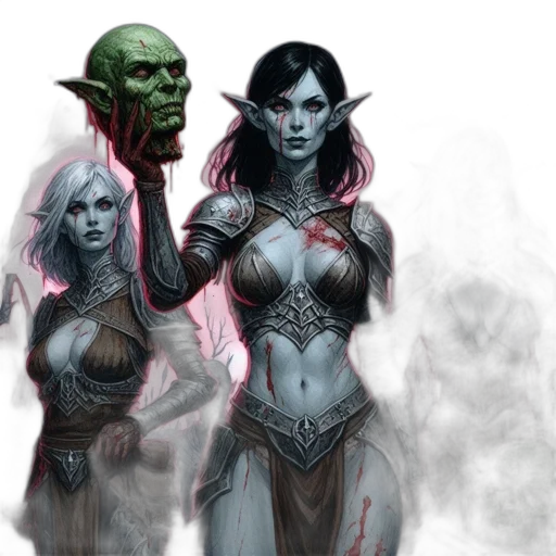 fantasy art, concept art, comic book art, dark transparent PNG cut-out