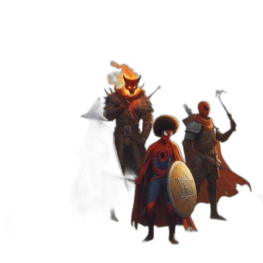 sword, mask, staff, dragon transparent PNG cut-out