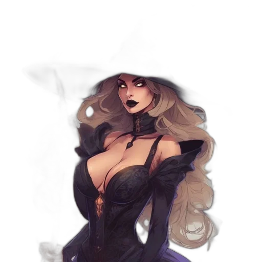 dress, staff, mask, hair transparent PNG cut-out
