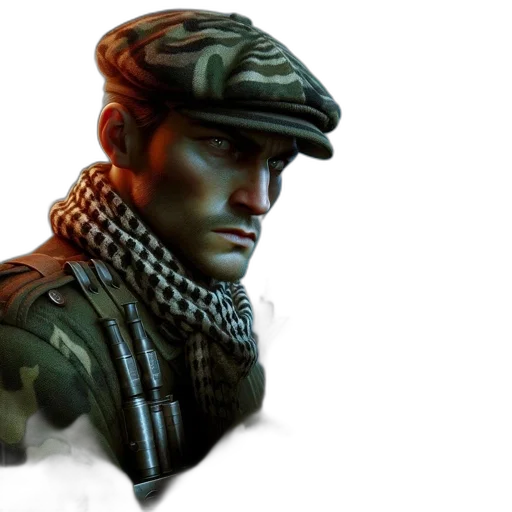 face, hat, concept art, 3d render transparent PNG cut-out