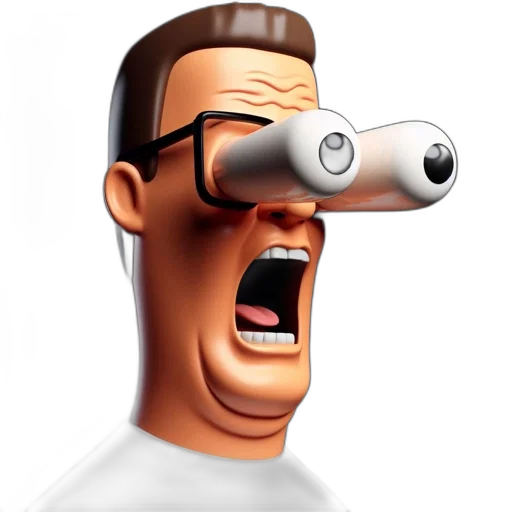 staff, face, robot, 3d render transparent PNG cut-out