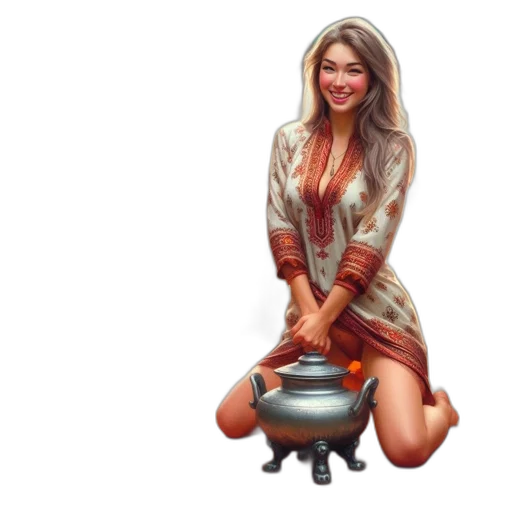 dress, jewelry, robot, staff transparent PNG cut-out