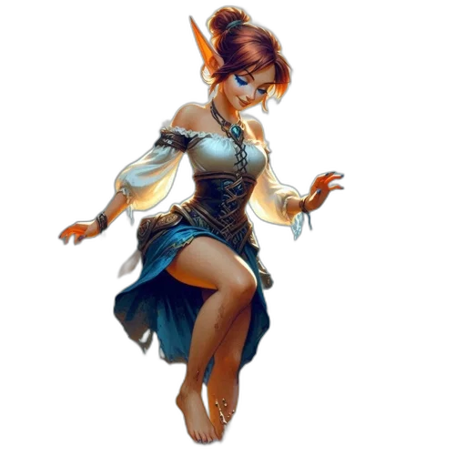 dress, staff, fantasy art, concept art transparent PNG cut-out