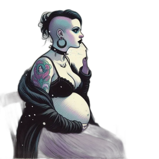 dress, concept art, comic book art, watercolor transparent PNG cut-out