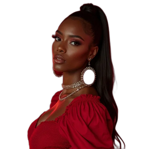 jewelry, photorealistic, red, singer transparent PNG cut-out
