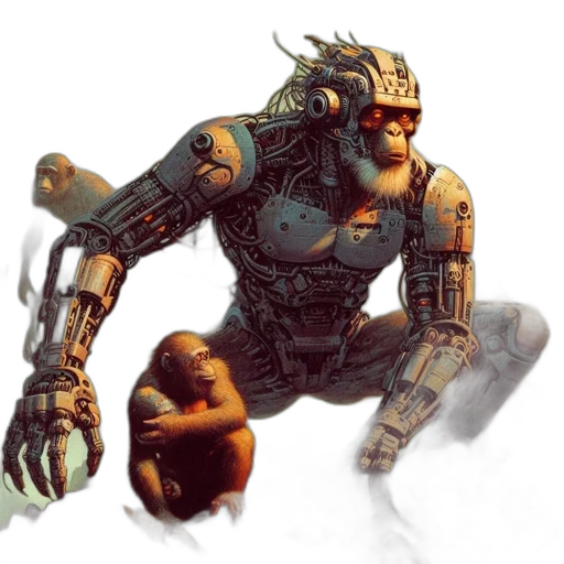 robot, creature, weapon, concept art transparent PNG cut-out