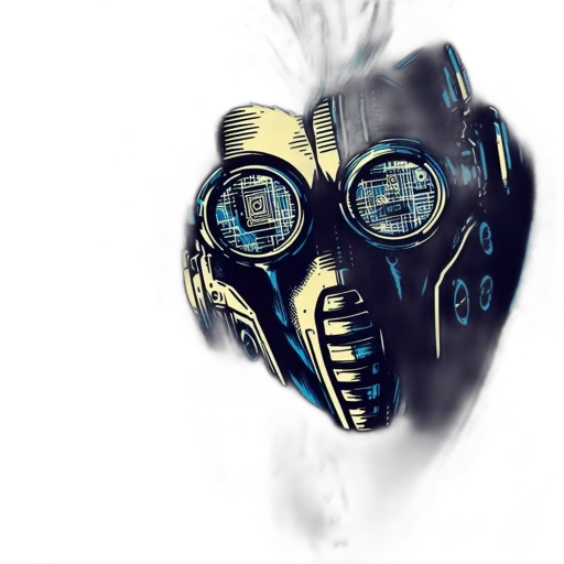 robot, mask, face, concept art transparent PNG cut-out