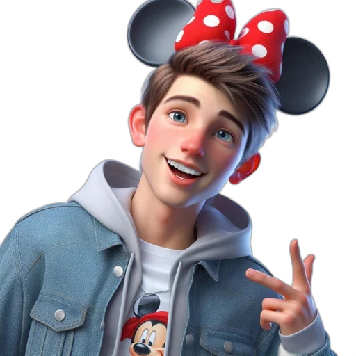 jacket, face, 3d render, cartoon transparent PNG cut-out