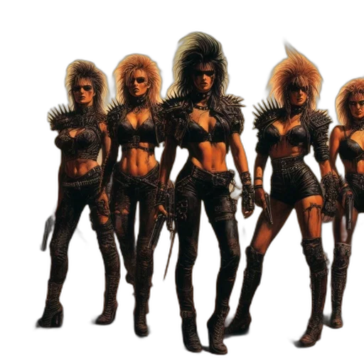 concept art, comic book art, fantasy art, five transparent PNG cut-out