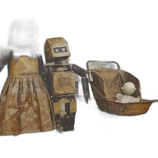 robot, dress, concept art, 3d render transparent PNG cut-out
