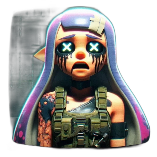 weapon, face, 3d render, concept art transparent PNG cut-out