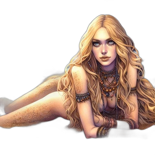 dress, fantasy art, concept art, comic book art transparent PNG cut-out