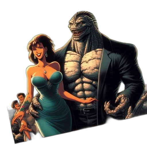 comic book art, concept art, underwater, framed transparent PNG cut-out