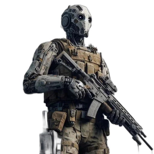robot, weapon, mask, face transparent PNG cut-out