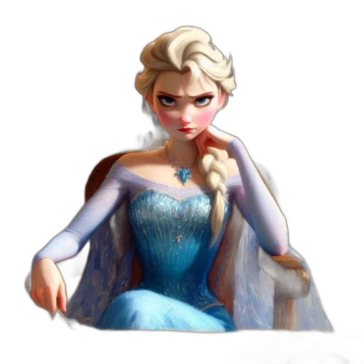 dress, crown, face, staff transparent PNG cut-out