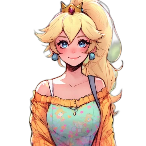 dress, crown, staff, pixel art transparent PNG cut-out