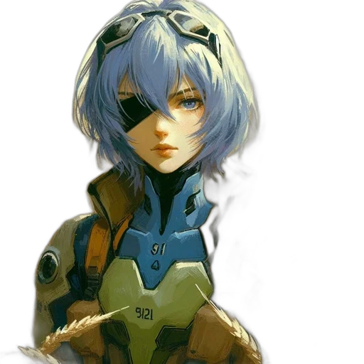 robot, face, weapon, jacket transparent PNG cut-out