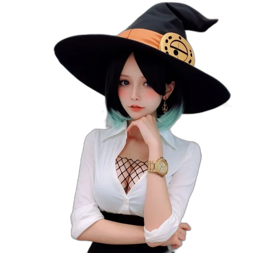 hat, staff, jewelry, dress transparent PNG cut-out