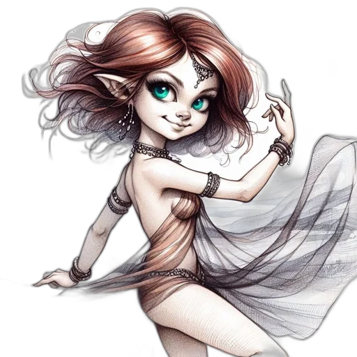 dress, fantasy art, concept art, comic book art transparent PNG cut-out