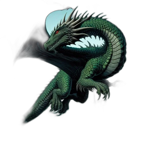 dragon, creature, staff, animal transparent PNG cut-out
