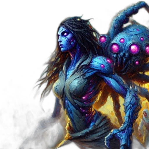 creature, concept art, fantasy art, blue transparent PNG cut-out
