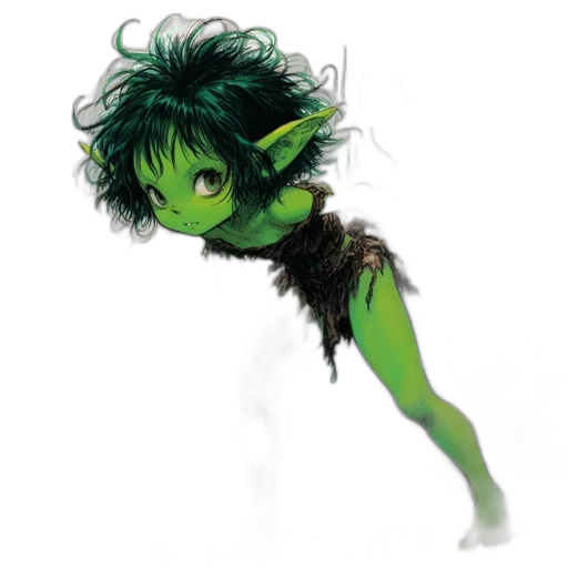creature, staff, hair, concept art transparent PNG cut-out