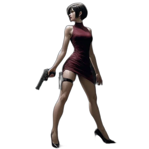 dress, weapon, concept art, 3d render transparent PNG cut-out