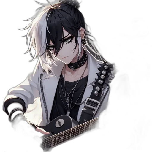 weapon, jacket, hair, anime transparent PNG cut-out