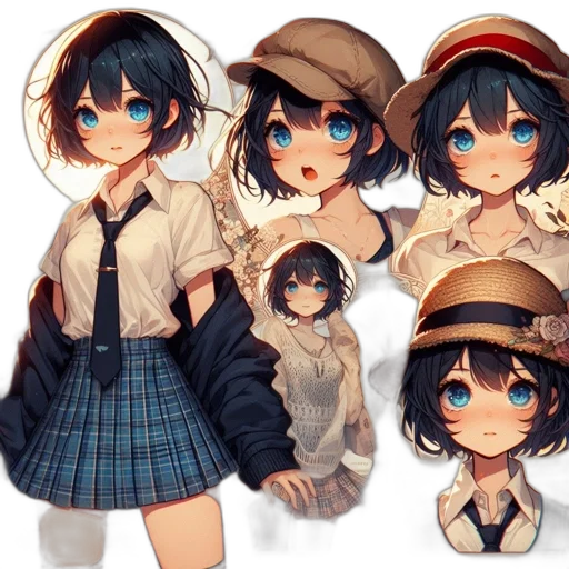 hat, jacket, face, anime transparent PNG cut-out
