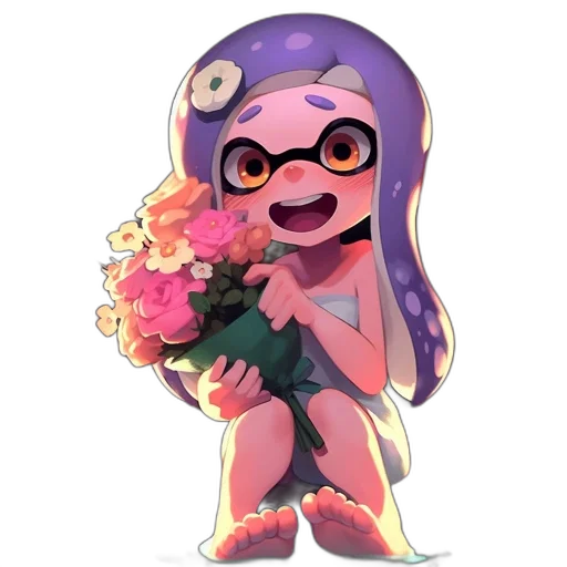 dress, flower, creature, watercolor transparent PNG cut-out