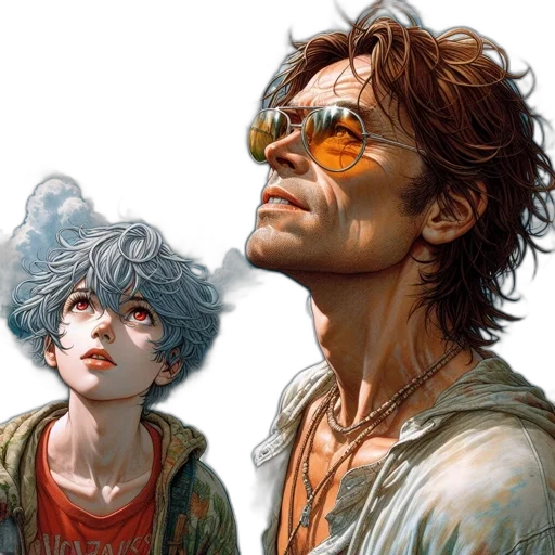 cyberpunk, concept art, comic book art, photorealistic transparent PNG cut-out