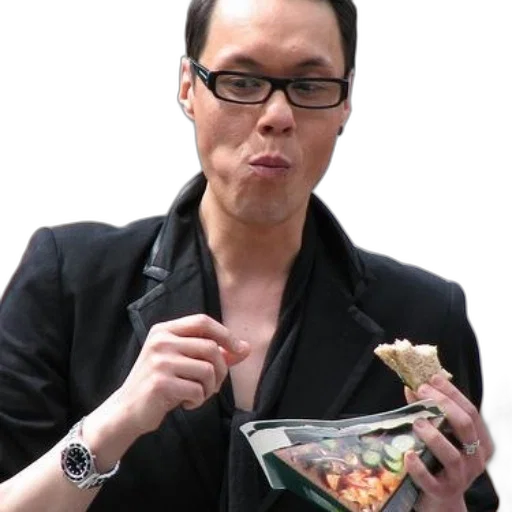food, man, black, suit transparent PNG cut-out