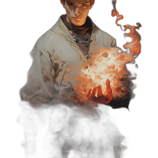 staff, jacket, face, weapon transparent PNG cut-out