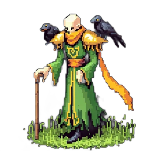 staff, dragon, pixel art, concept art transparent PNG cut-out