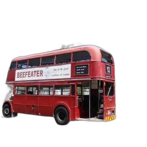 3d render, photorealistic, red, double-decker transparent PNG cut-out