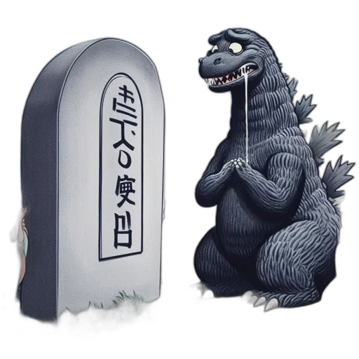 3d render, concept art, photorealistic, godzilla-like transparent PNG cut-out