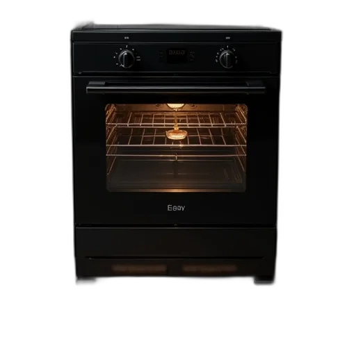 3d render, black, modern, oven transparent PNG cut-out