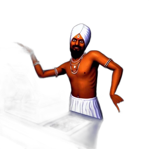 staff, creature, hat, 3d render transparent PNG cut-out