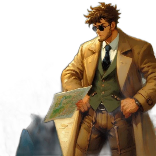 jacket, concept art, comic book art, fantasy art transparent PNG cut-out
