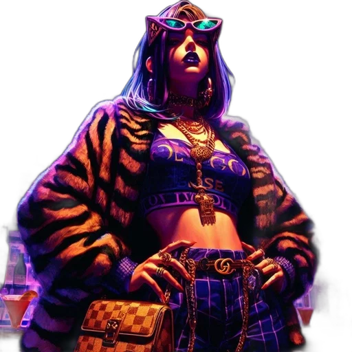 jacket, animal, cyberpunk, concept art transparent PNG cut-out