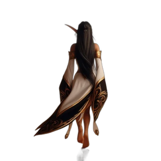 dress, dragon, staff, creature transparent PNG cut-out