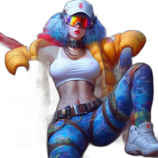 concept art, cyberpunk, fantasy art, comic book art transparent PNG cut-out