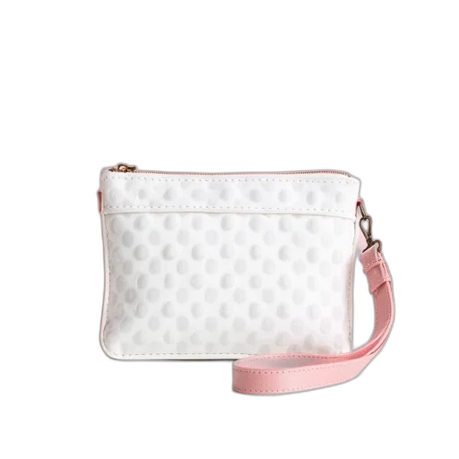 pastel, white, zipperped, bag transparent PNG cut-out