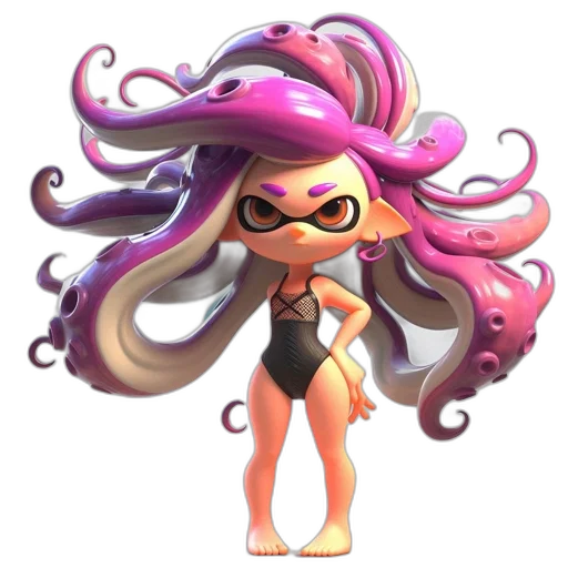 hair, dress, staff, weapon transparent PNG cut-out
